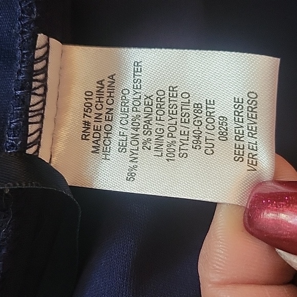 Jodi Kristopher Royal Blue Sequin Lace Long Sleeve Top, Size: 13 (junior) - Picture 9 of 10